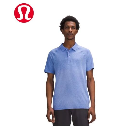 Lululemon Metal Vent Tech Performance Short Sleeve Polo - Men's Large - Blue - Picture 1 of 16
